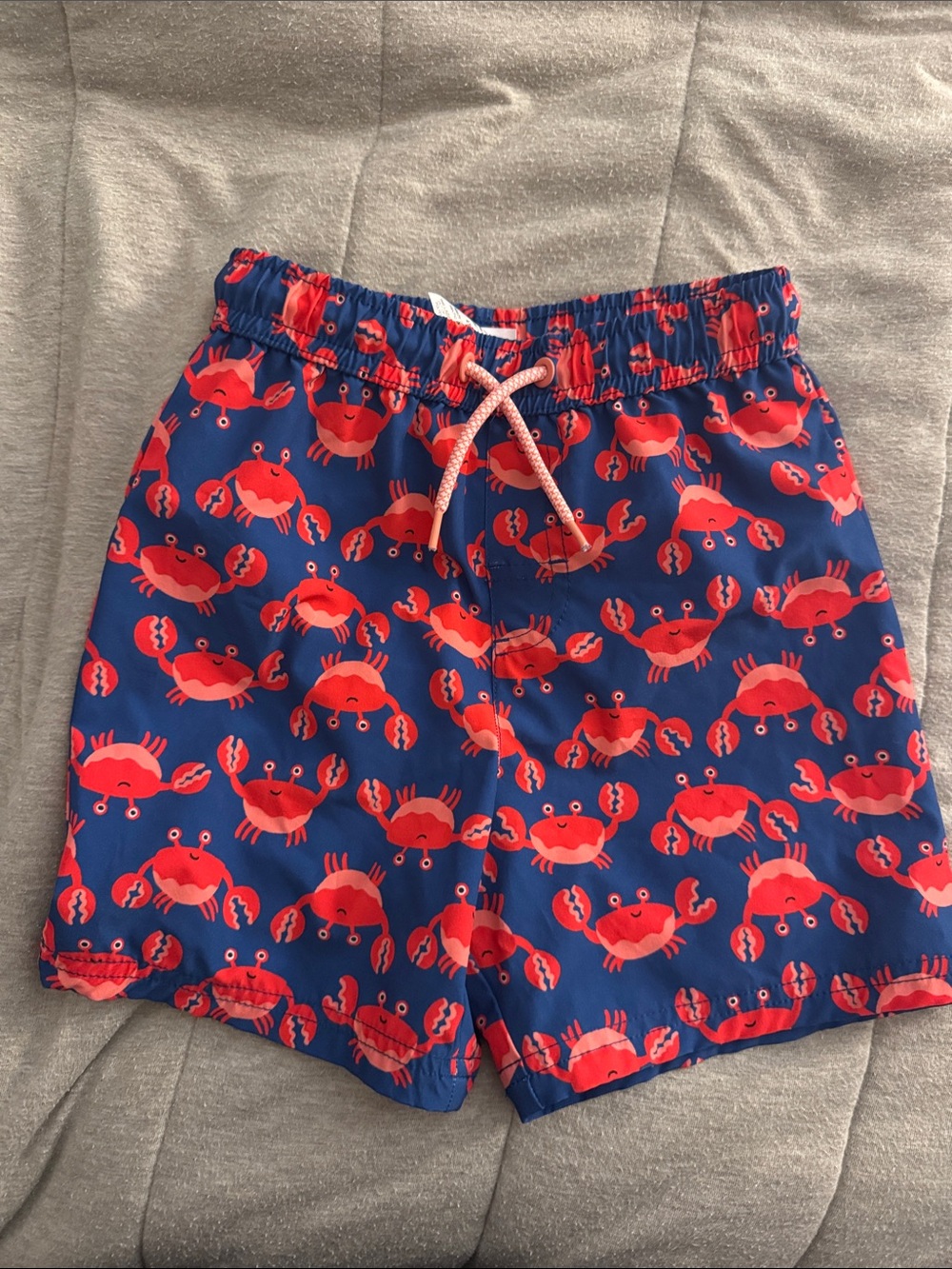 wonder nation Red Crab Print Swim Trunks on Blue